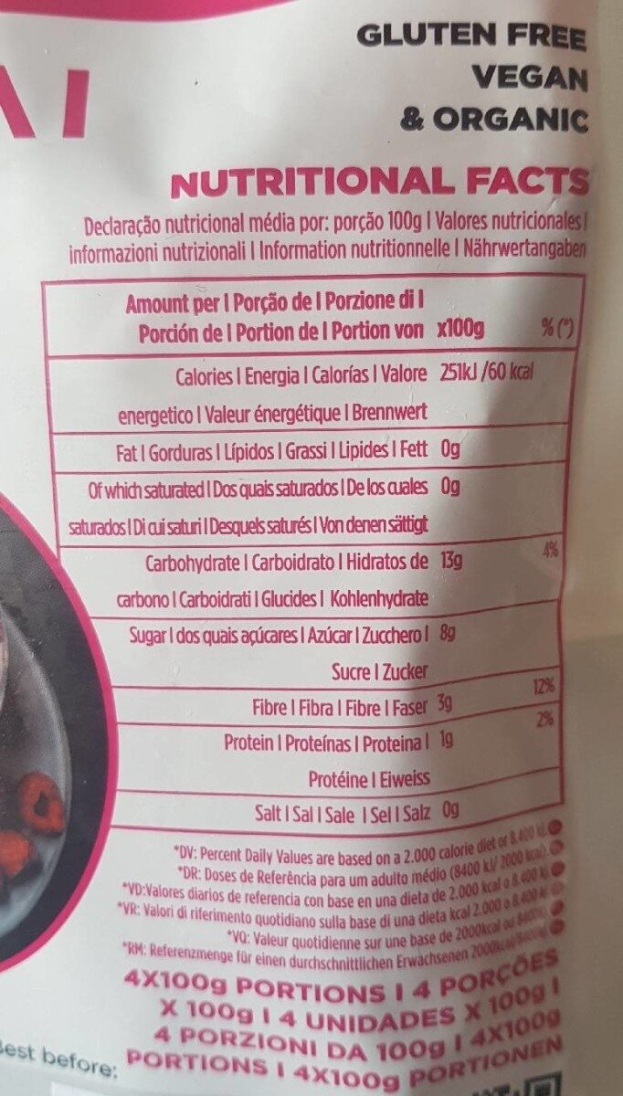 Foto da tabela nutricional