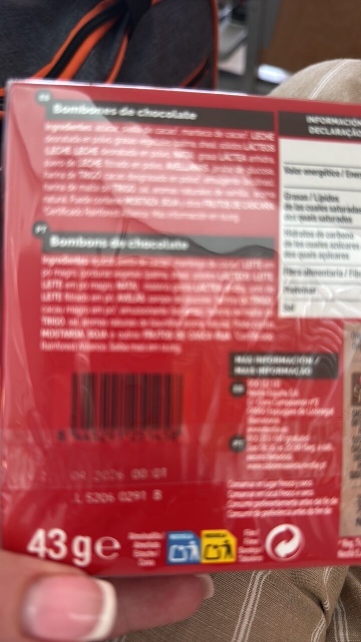Foto da lista de ingredientes