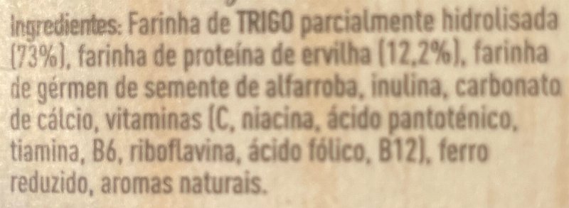 Foto da lista de ingredientes