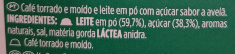 Foto da lista de ingredientes