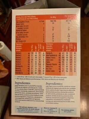 Foto da tabela nutricional