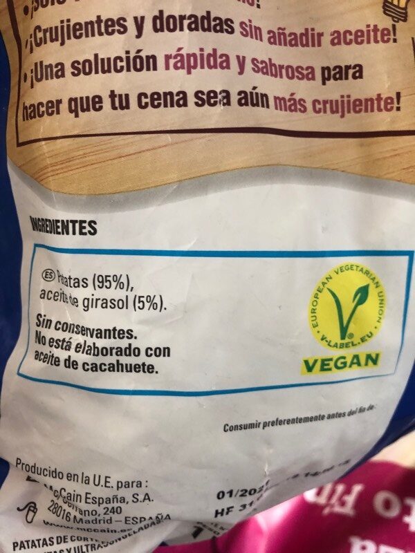 Foto da lista de ingredientes