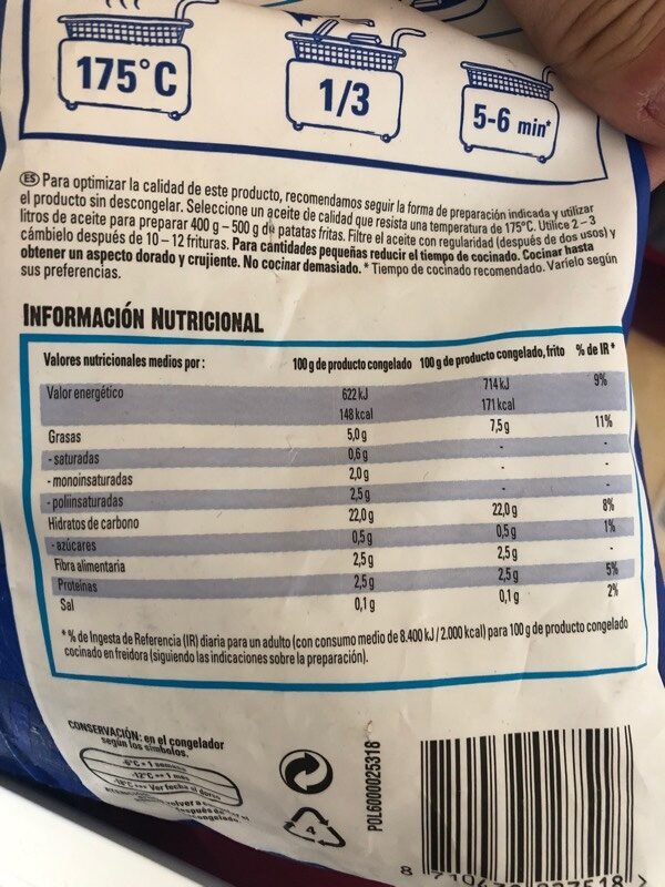 Foto da tabela nutricional