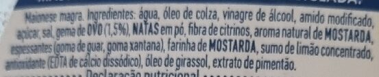 Foto da lista de ingredientes