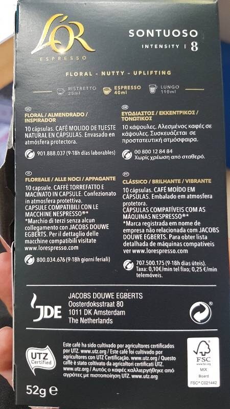 Foto da tabela nutricional