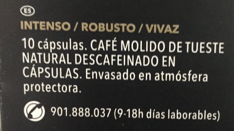 Foto da lista de ingredientes