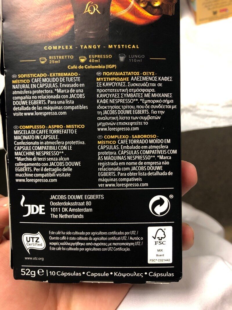 Foto da lista de ingredientes