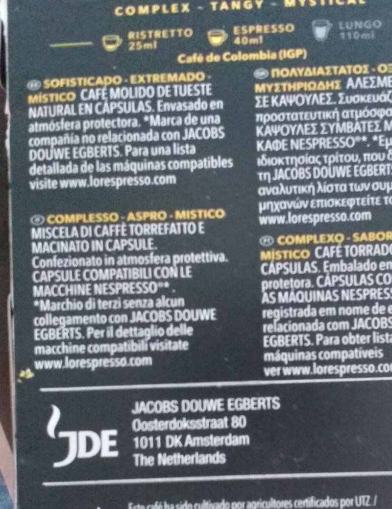 Foto da tabela nutricional