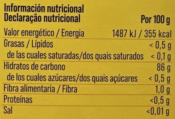 Foto da tabela nutricional