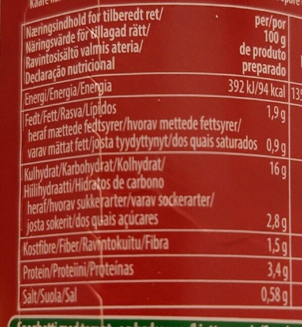 Foto da tabela nutricional