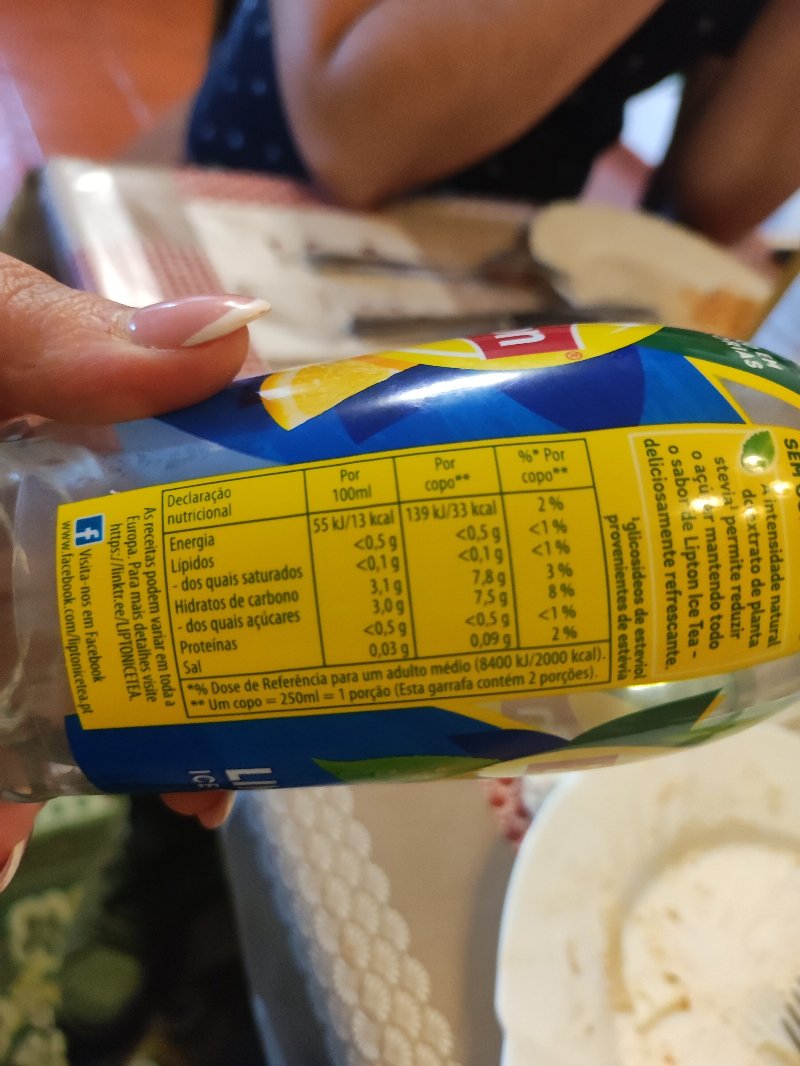 Foto da lista de ingredientes
