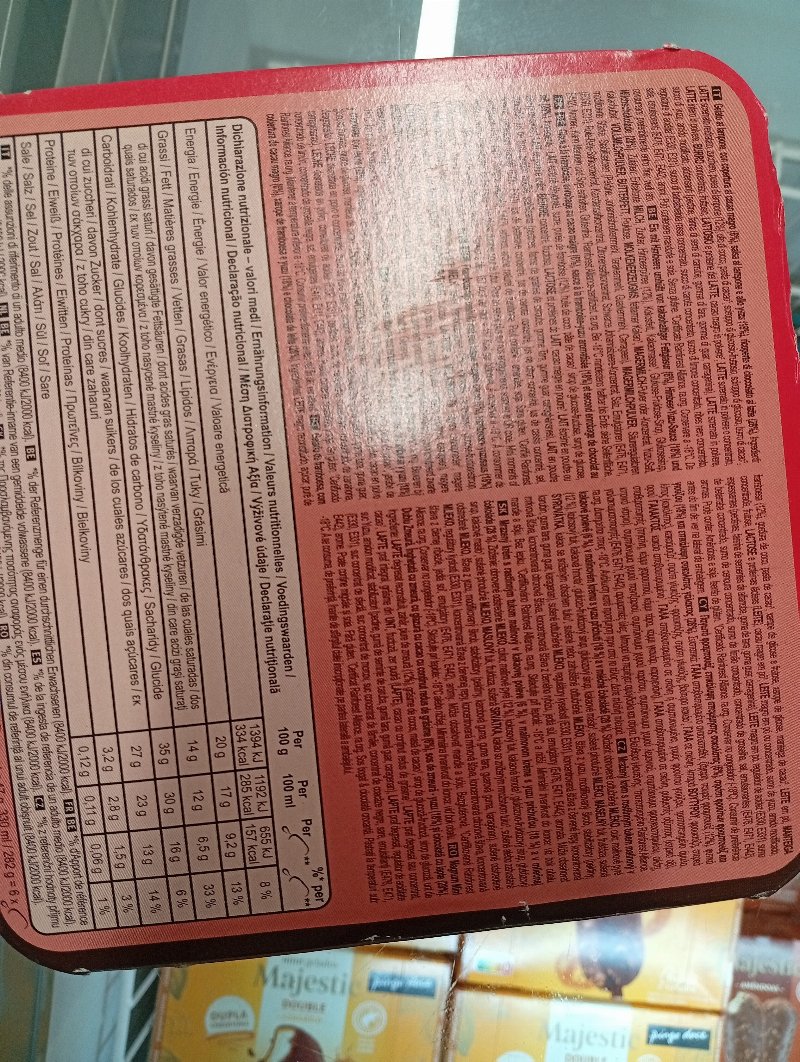 Foto da lista de ingredientes