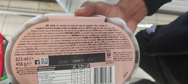 Foto da lista de ingredientes