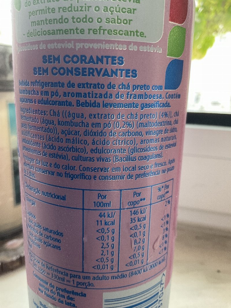 Foto da lista de ingredientes