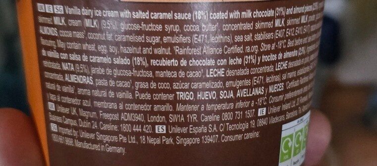 Foto da lista de ingredientes