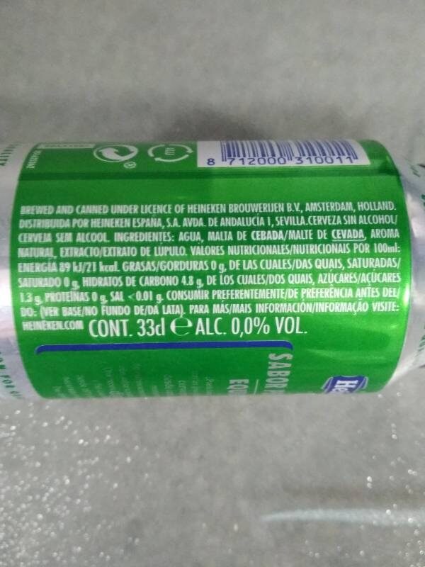 Foto da lista de ingredientes
