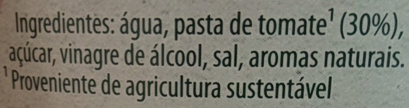 Foto da lista de ingredientes