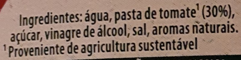 Foto da lista de ingredientes