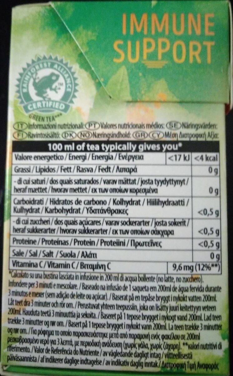 Foto da tabela nutricional