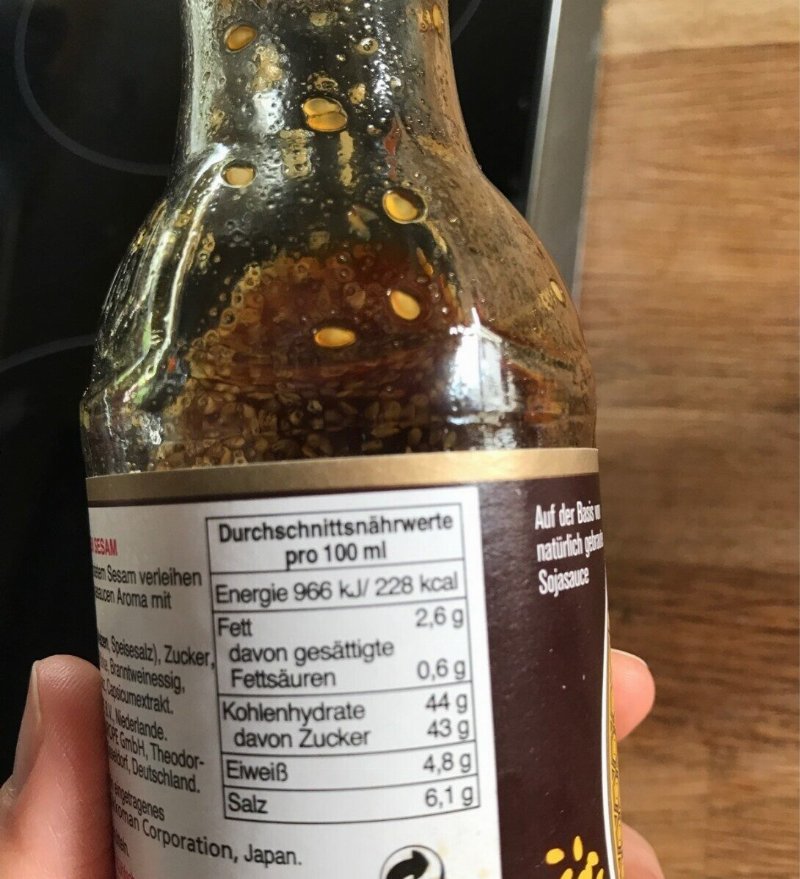 Foto da tabela nutricional