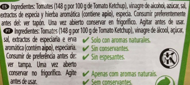 Foto da lista de ingredientes
