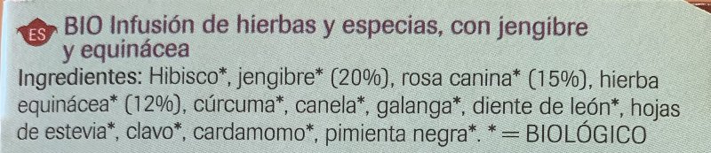 Foto da lista de ingredientes