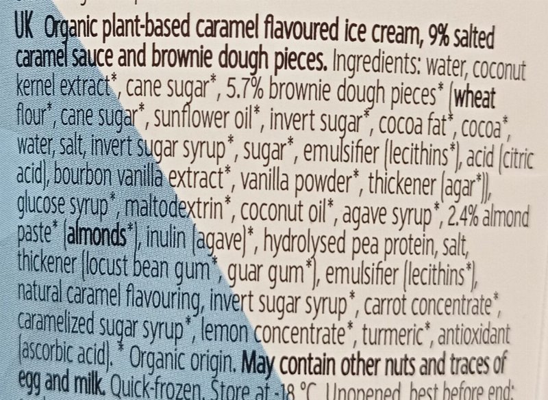 Foto da lista de ingredientes