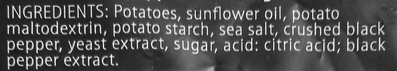 Foto da lista de ingredientes