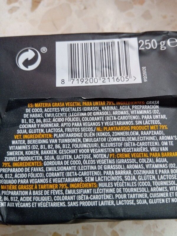 Foto da lista de ingredientes