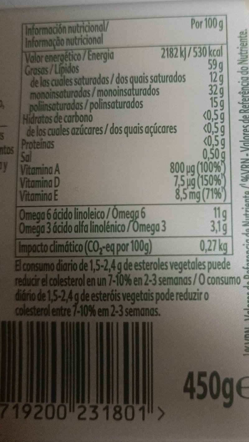 Foto da tabela nutricional