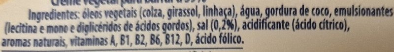 Foto da lista de ingredientes