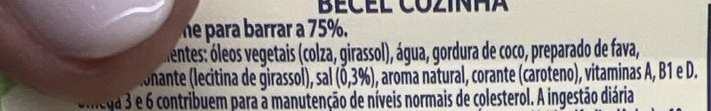 Foto da lista de ingredientes