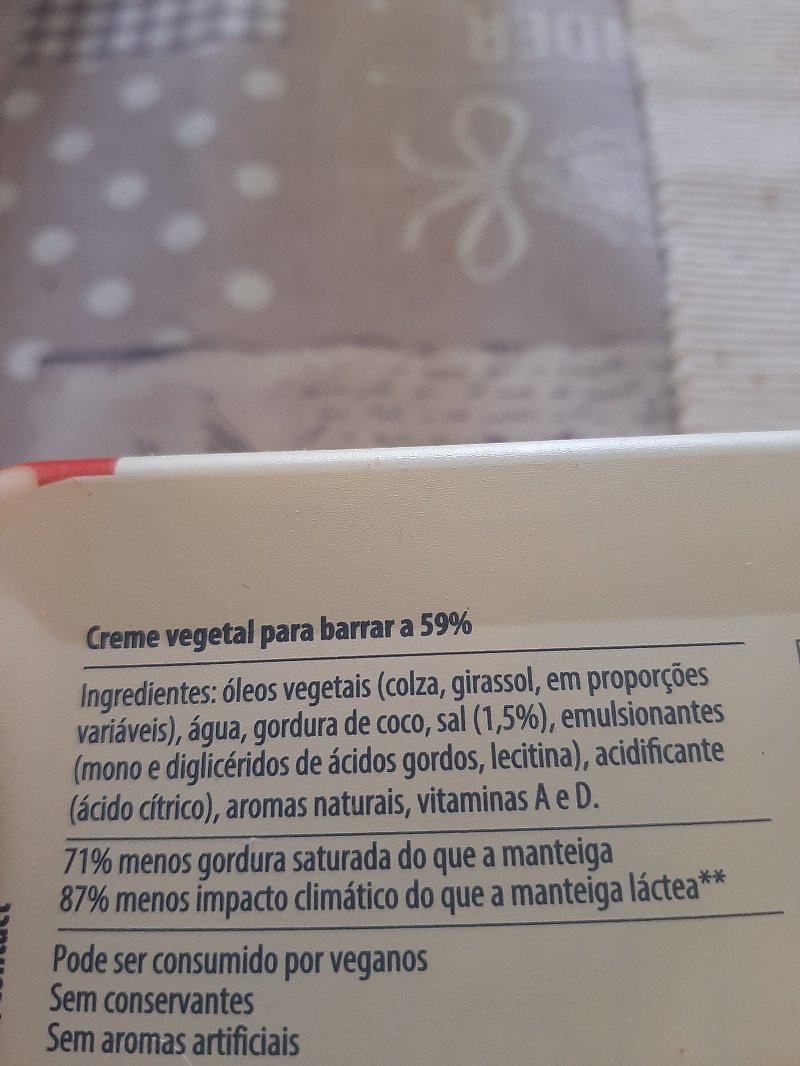 Foto da lista de ingredientes