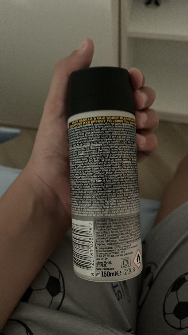 Foto da lista de ingredientes