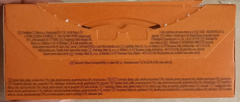 Foto da lista de ingredientes