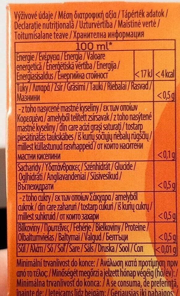 Foto da tabela nutricional