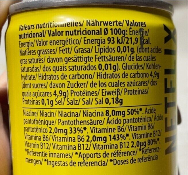 Foto da tabela nutricional