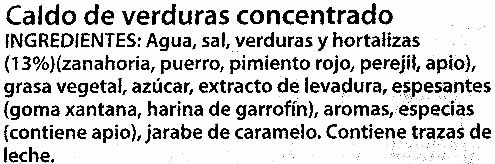 Foto da lista de ingredientes