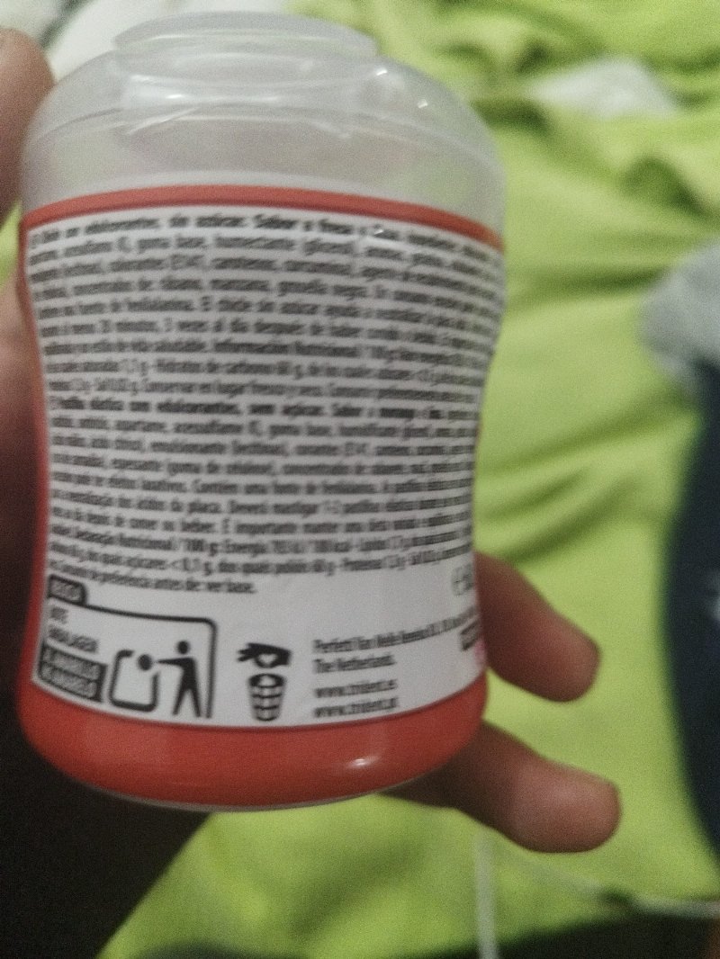 Foto da lista de ingredientes