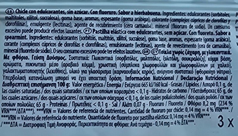Foto da lista de ingredientes