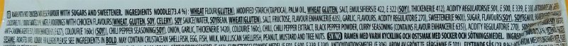 Foto da lista de ingredientes