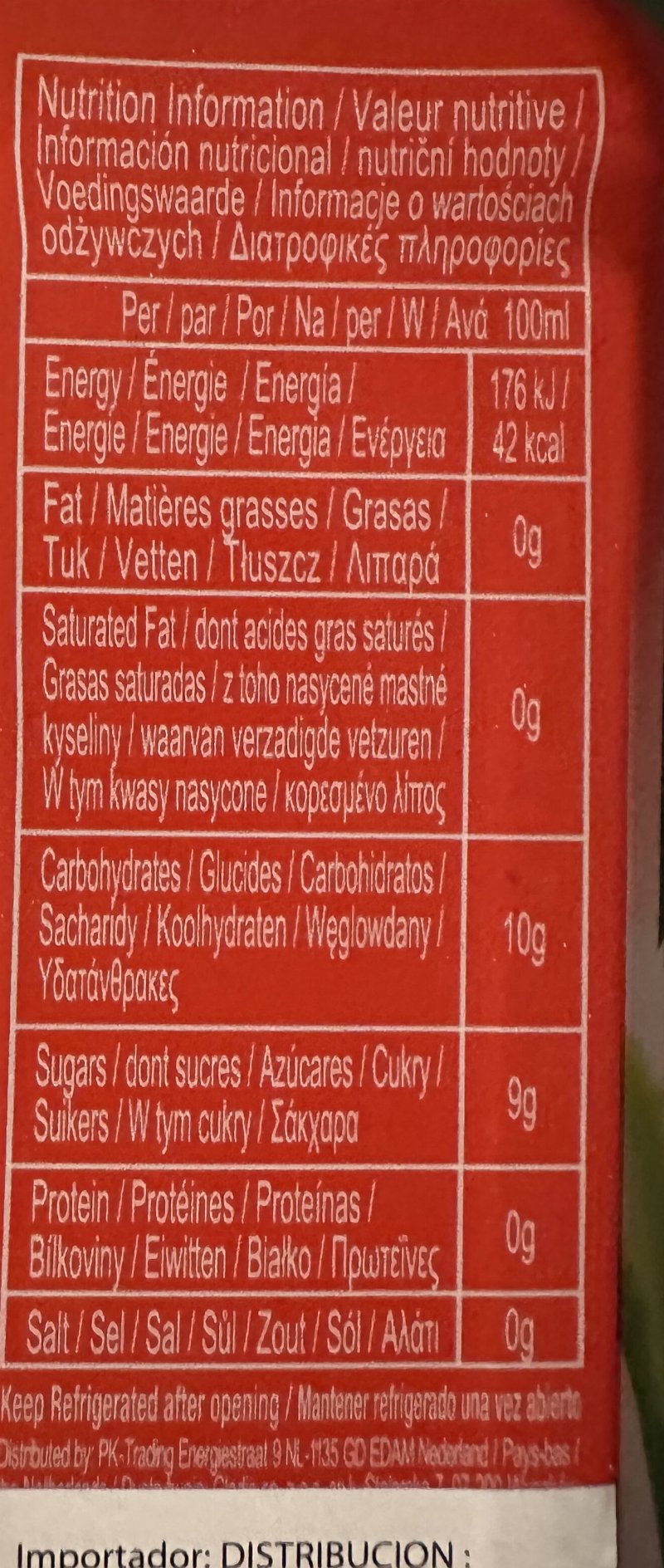 Foto da tabela nutricional