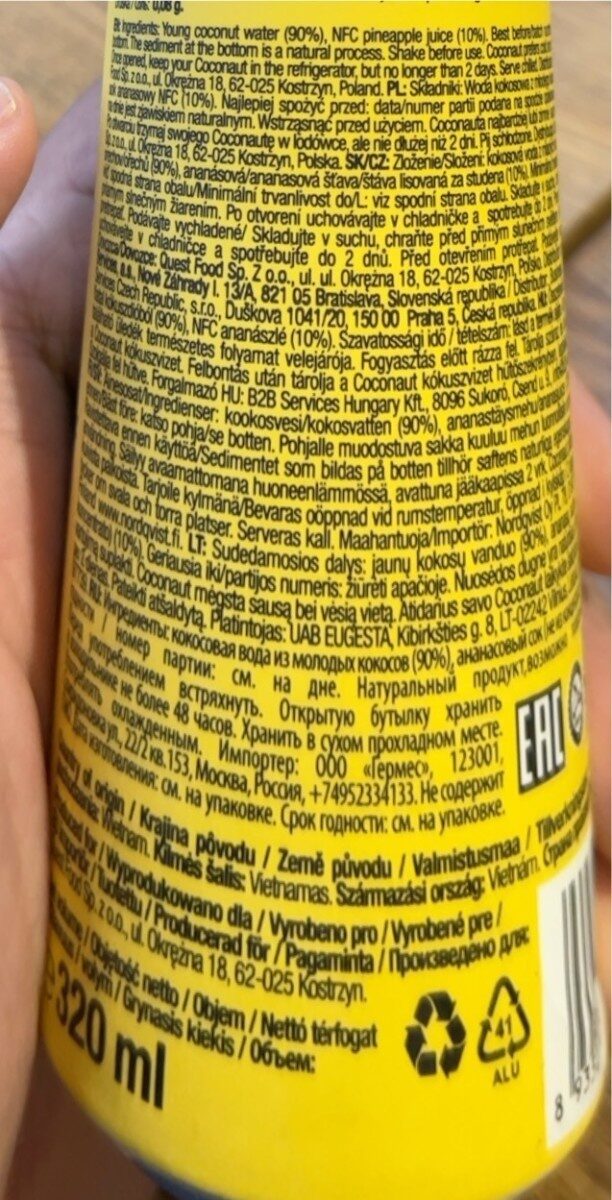 Foto da tabela nutricional