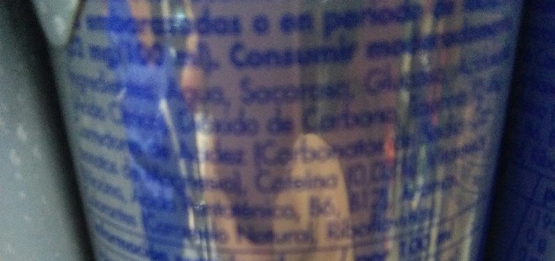 Foto da lista de ingredientes