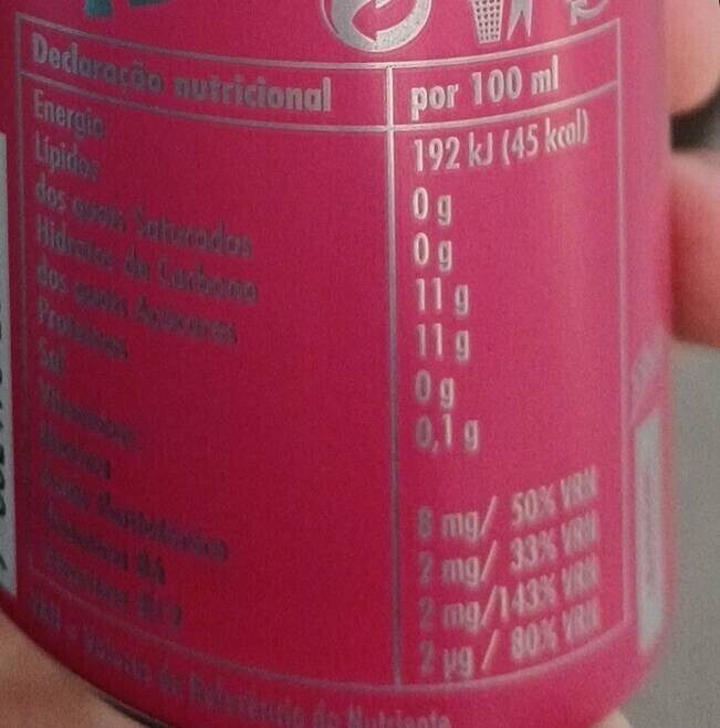 Foto da tabela nutricional