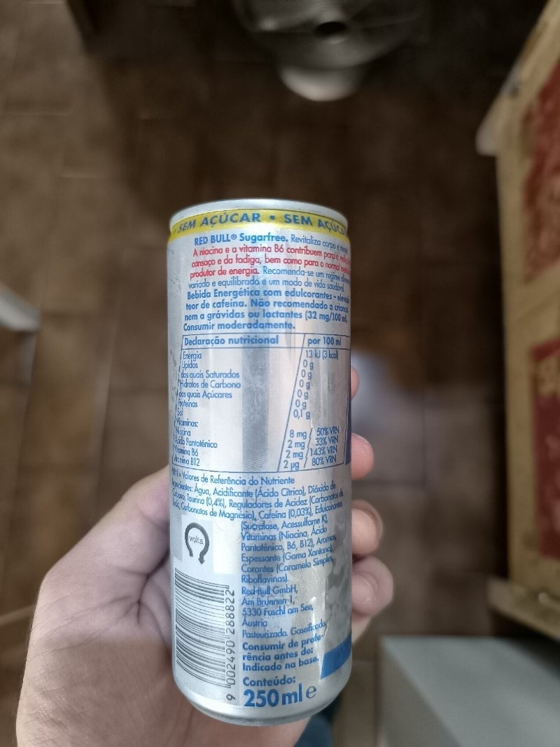 Foto da tabela nutricional