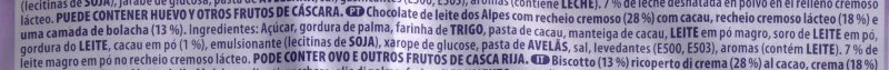 Foto da lista de ingredientes