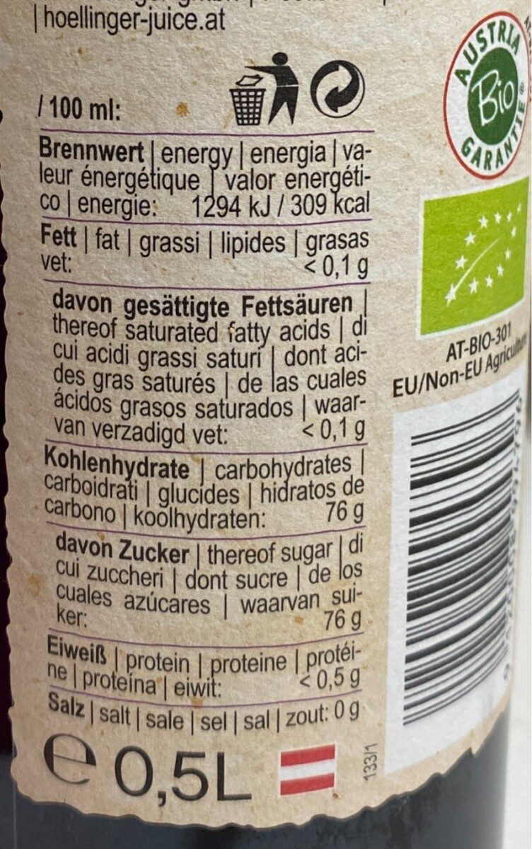 Foto da tabela nutricional