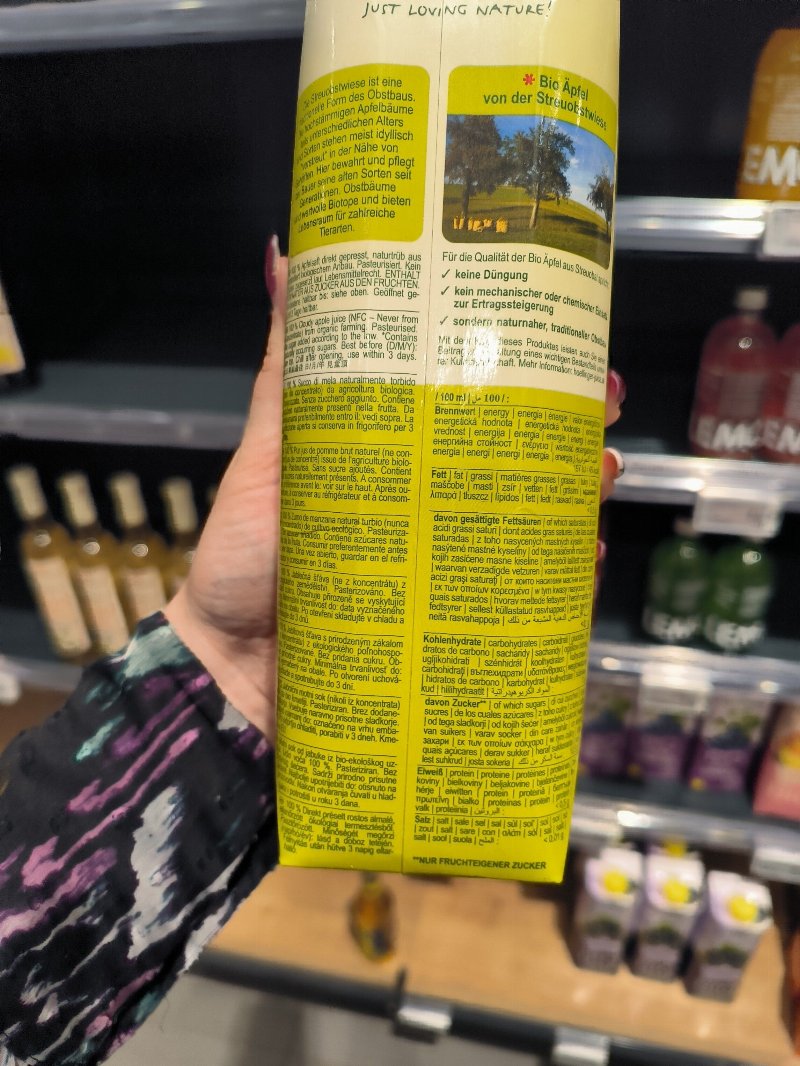Foto da tabela nutricional