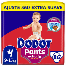 Fraldas Pants Activity Extra 9-15 kg T4 Dodot 86 Un (2 X 43 Un)